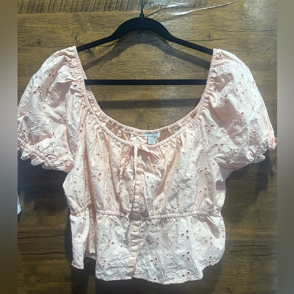 AE Pintuck Ruffle Babydoll Top - Picture 2 of 7